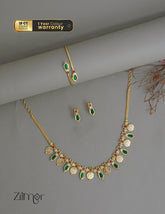 KY1011774- Gold tone Lakshmi coin & Nagapadam Necklace Earrings with Bangle set combo 1-Zilmor